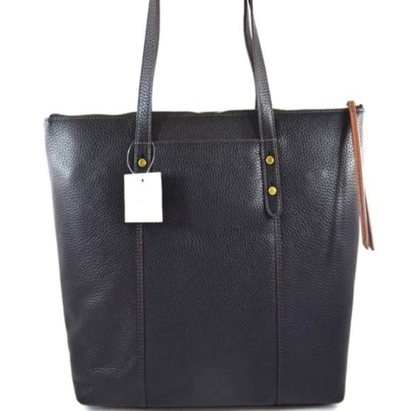 Fossil Black Leather Jenna Large Tote Bag - Picture 3 of 6